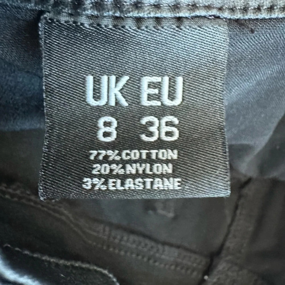 PrettyLittleThing Black Faux Leather with Silver Zipper Skinny Pants size 4 - Picture 4 of 5